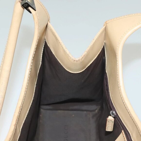 GUCCI Jackie Hand Bag Leather Beige Silver 002 1067 Auth bs28439 - Picture 12 of 16